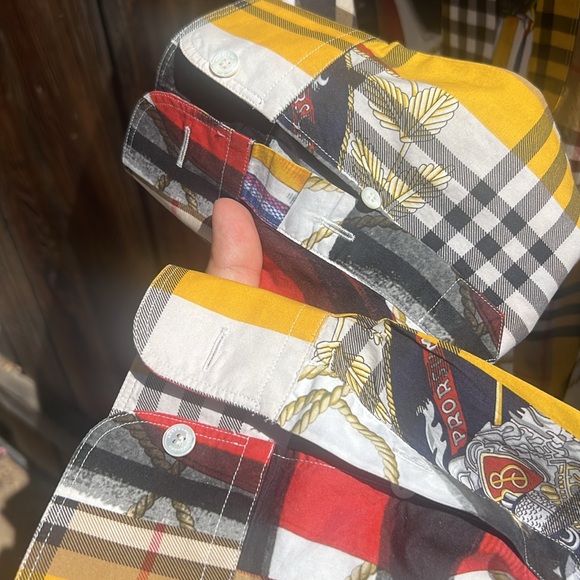 Burberry London Chester Mixed Printed Button Shirt.size Xl.💛 - Picture 12 of 16